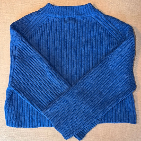 H&M Blue Ribbed Cowl Sweater - Picture 1 of 4